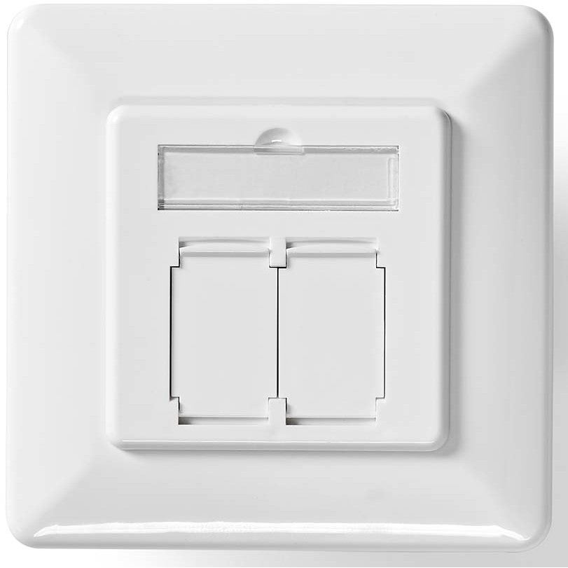 Nedis CCGP89200IV wanddoos inbouw - 2 Port - UTP CAT6 wit