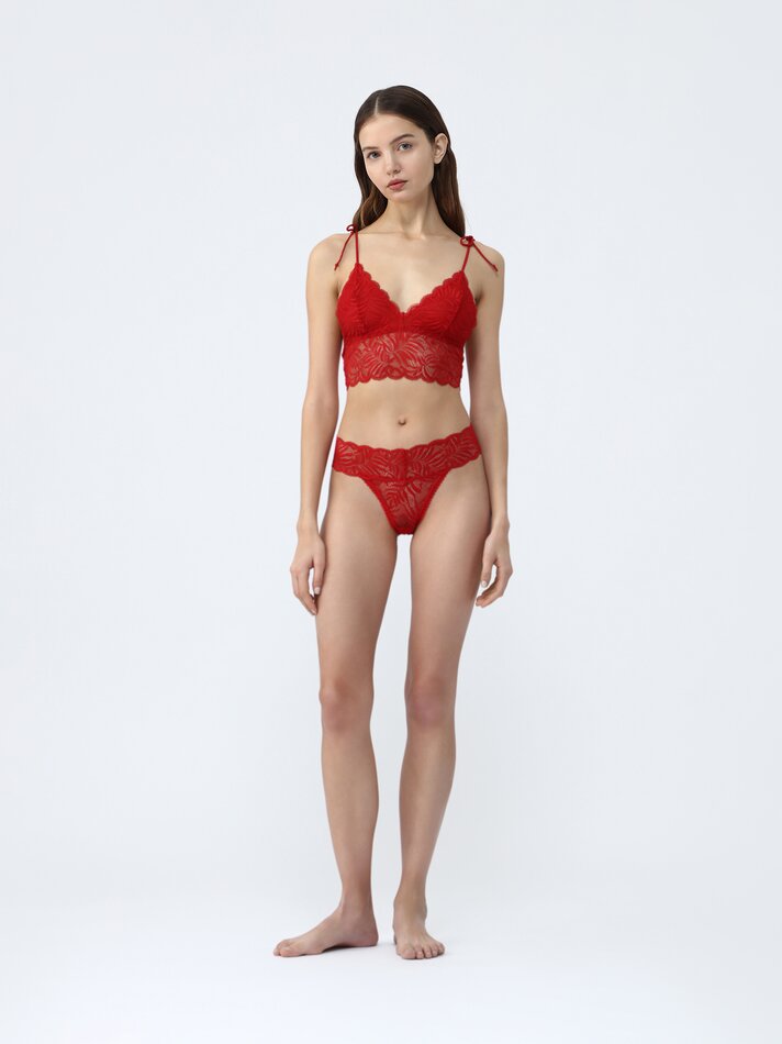 Top de renda - Vermelho