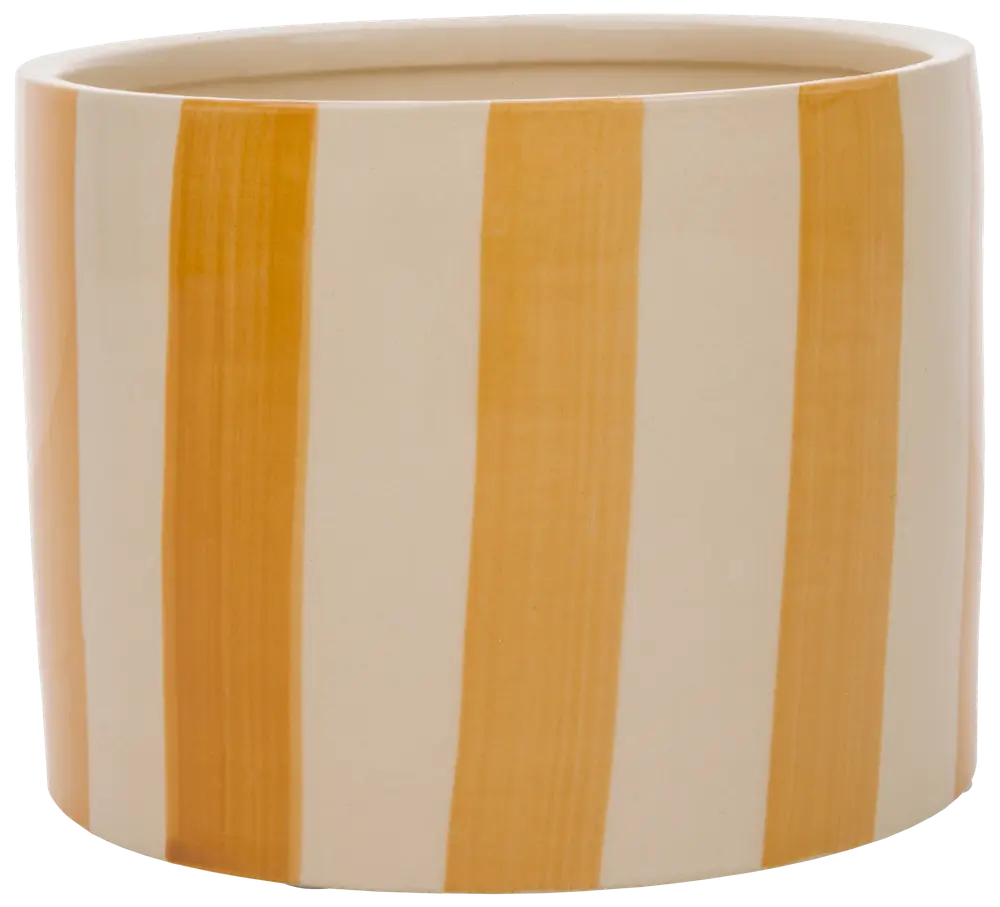 Urtepotteskjuler H. 13 cm - stribet orange