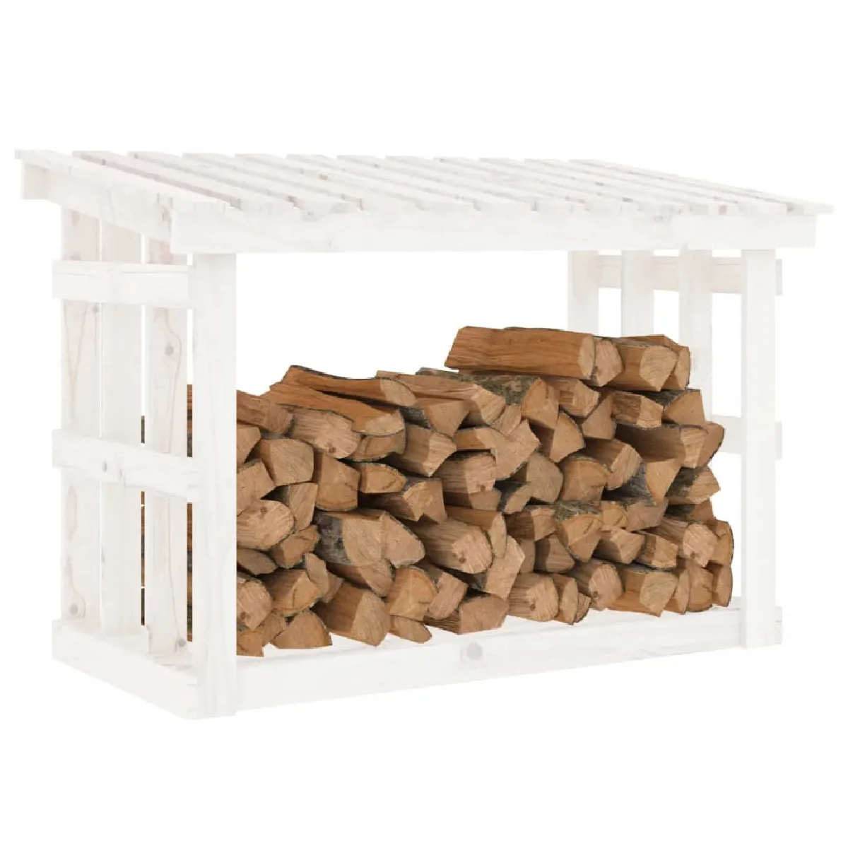 VidaXL Support Bois de Chauffage Blanc