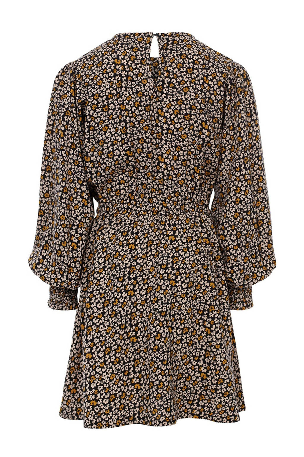 LOOXS gebloemde jurk ecru/bruin/zwart