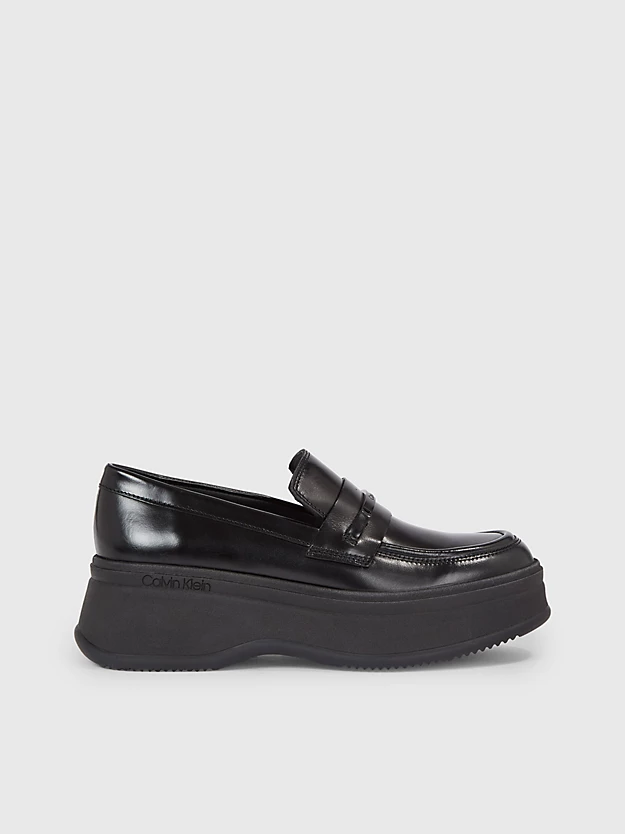 Mocassim de plataforma em couro
