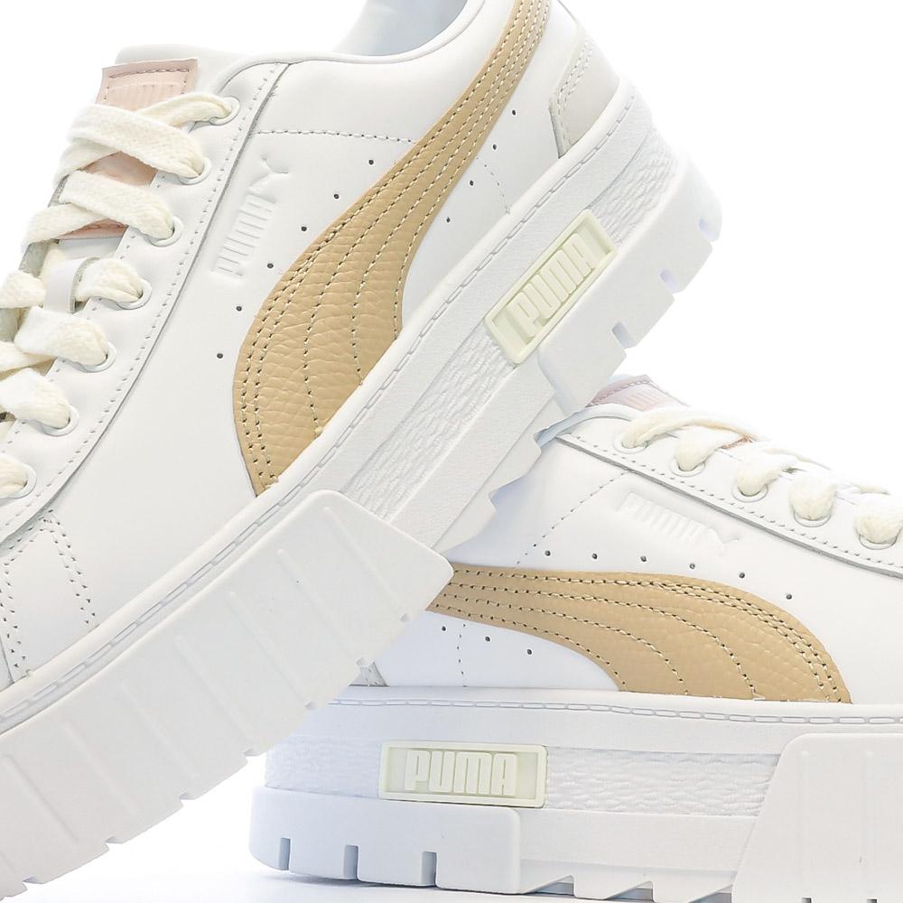 Puma Baskets Blanc/Beige Femme Puma Mayze Luxe