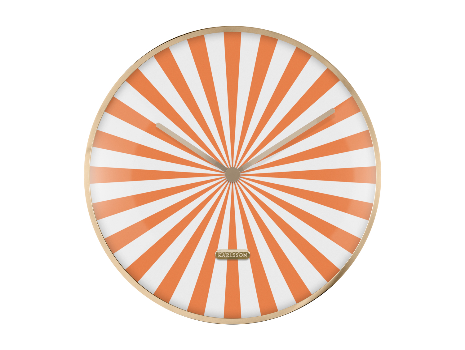 Wall clock Candy Swirl Dome bright orange & white