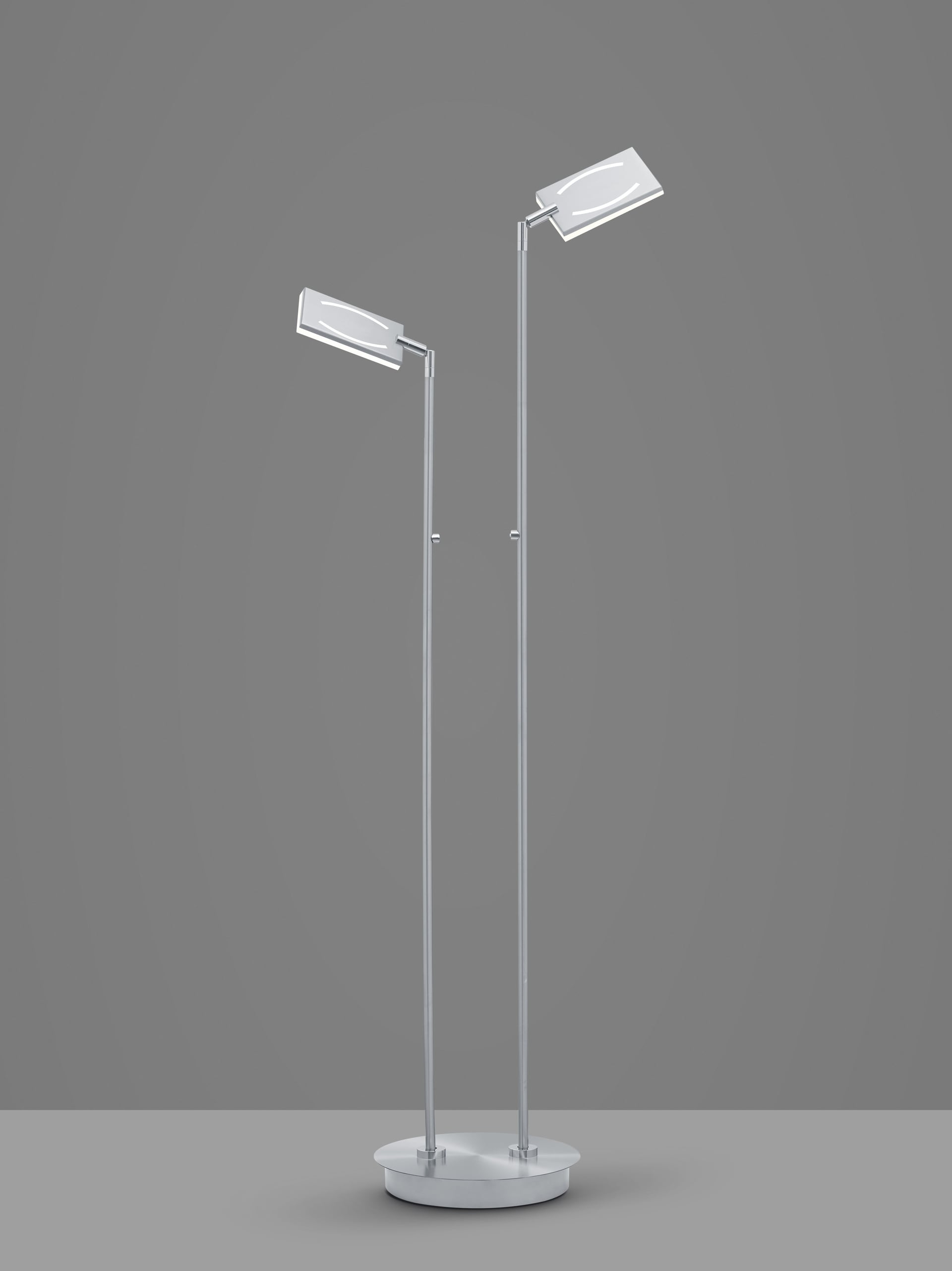 MONDO LED Stehlampe MATEO 2-flg nickelfarbig