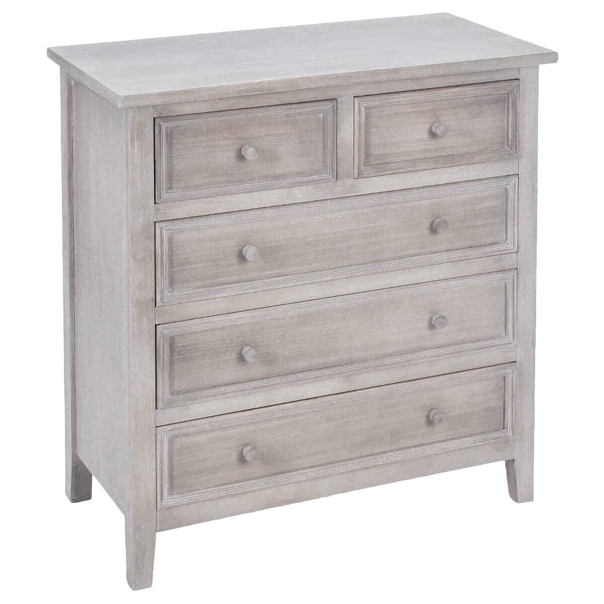 COMMODE 5 TIROIRS NATUREL CHARME
