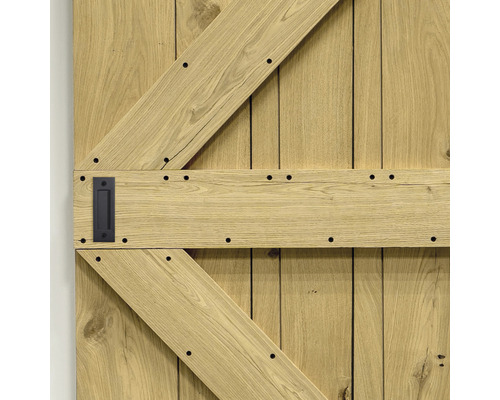 Complete schuifdeurset Barn Door Motif X Eiken fineer 79x210 cm incl. deurblad, schuifdeurbeslag en krukset