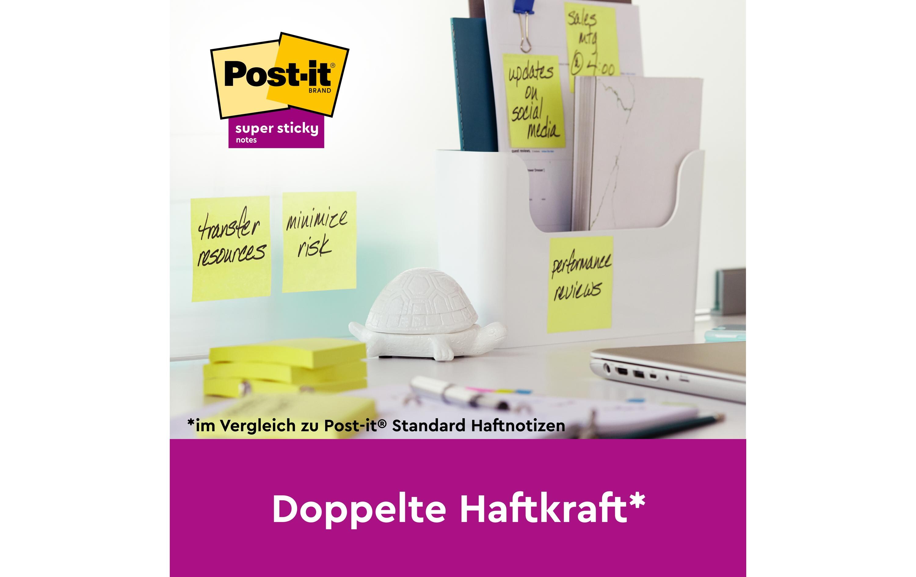 Notizzettel Z-Notes Super Sticky Gelb 7.6 cm x 7.6 cmPost it 20 Blöcke + 4 gratis Blöcke in praktischer Box