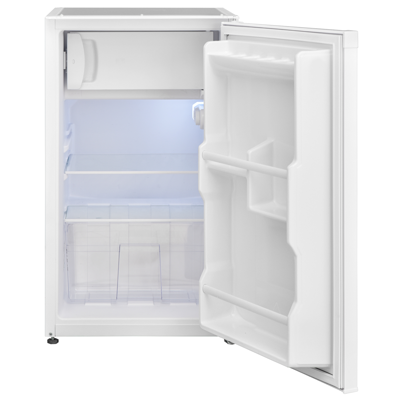 Single-Küche - weiß - mit Kühlschrank - mit E-Geräten - 100 cm