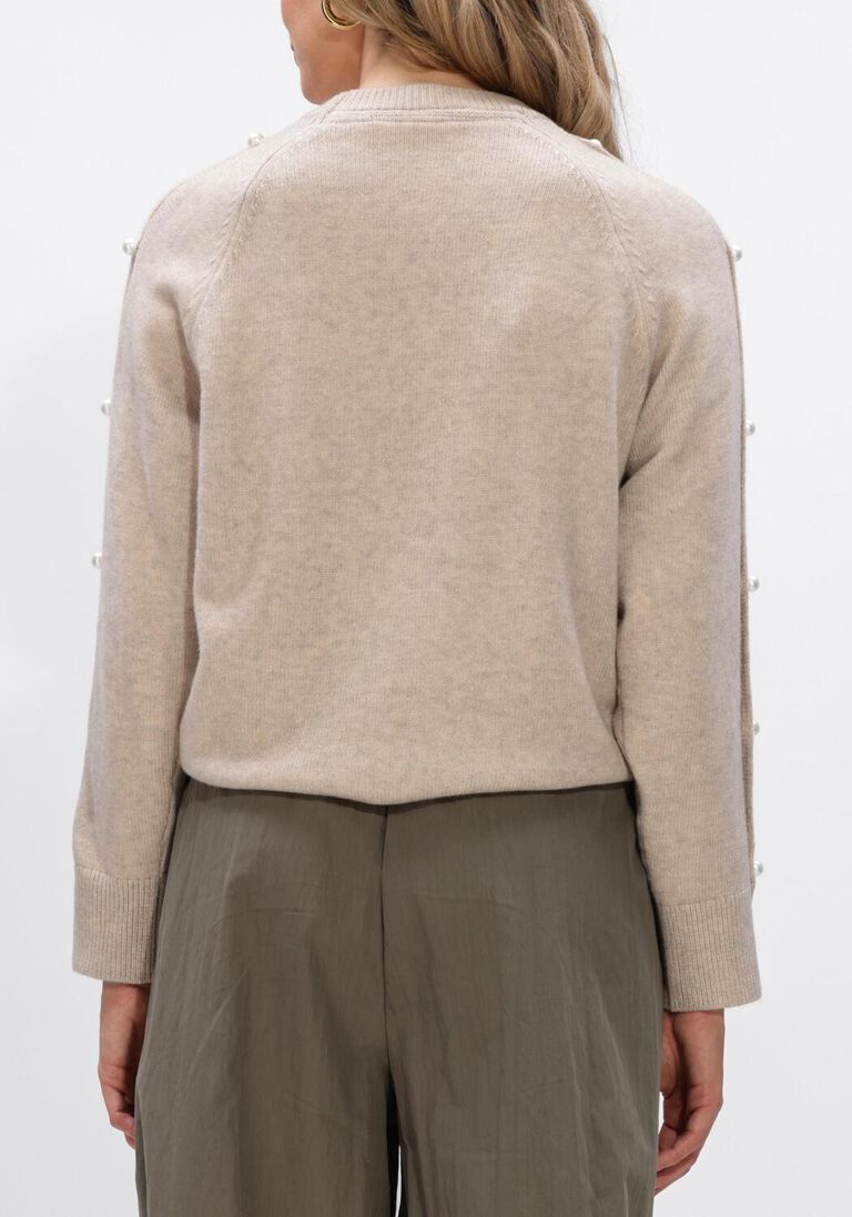 beige co'couture truien/vesten rowan pearl sleeve knit