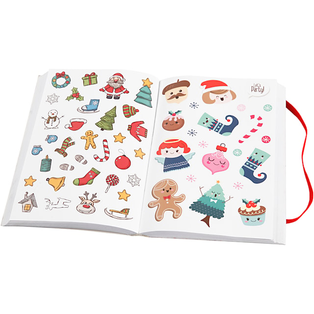 Bok med stickers, julemotiver, str. 11,5x17 cm, 76 ark, 1 stk.