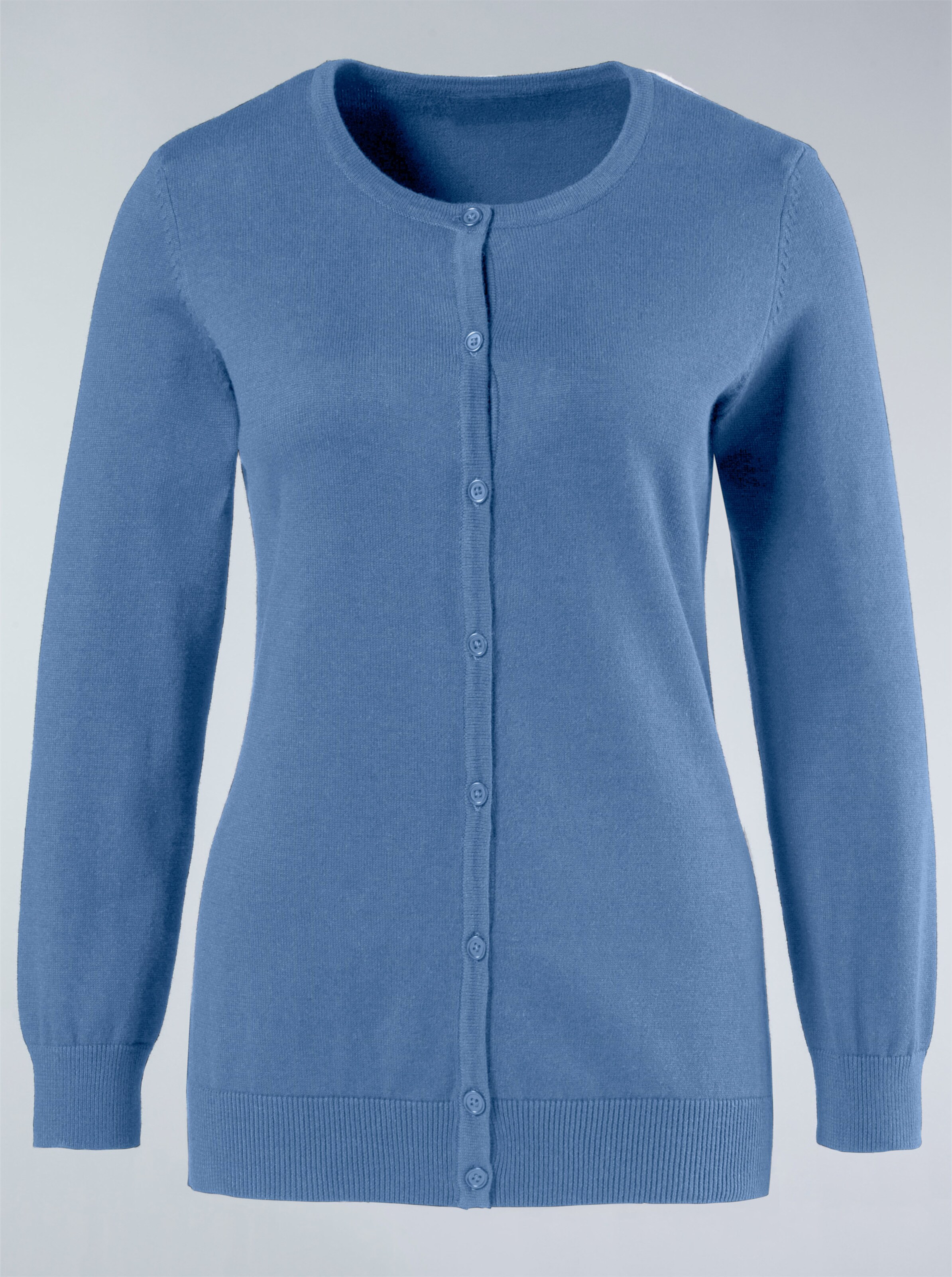 Strickjacke mit farblich abgestimmter Knopfleiste