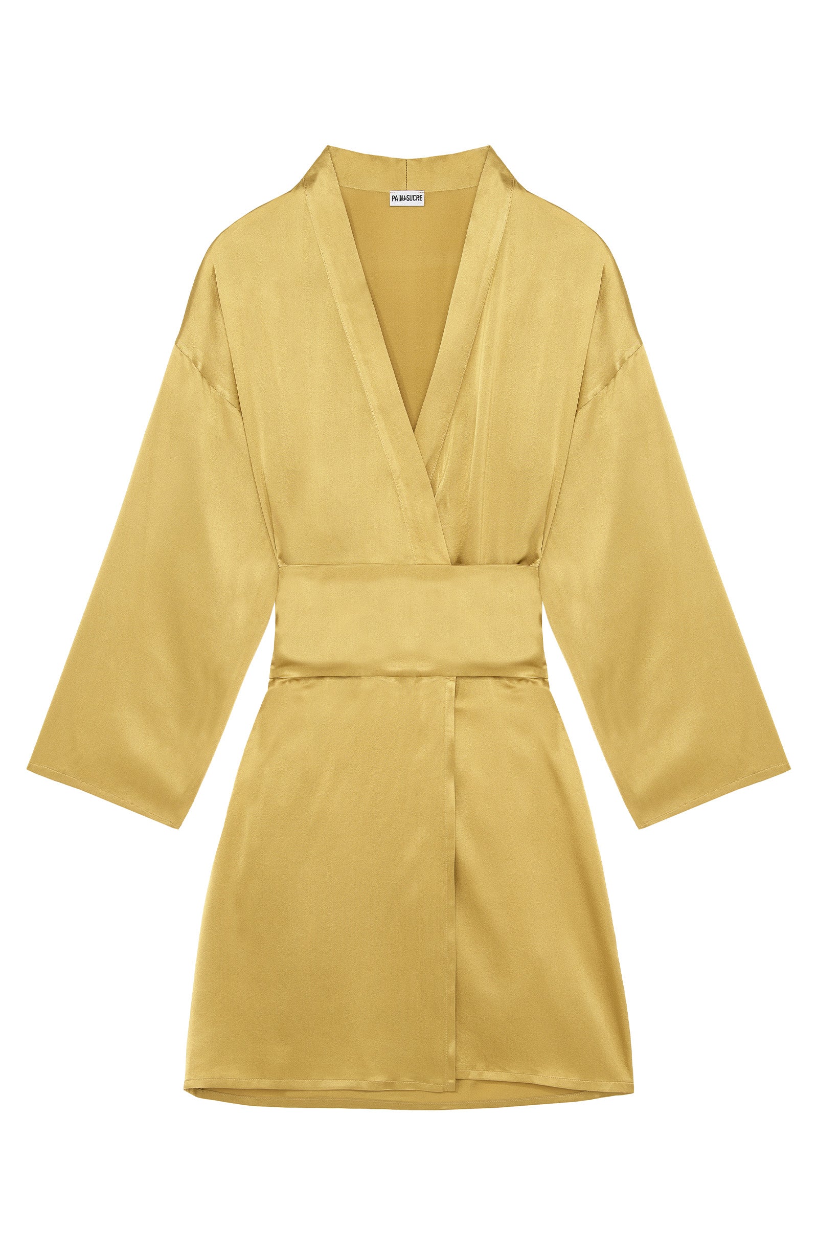 rakia Robe-kimono en soie bronze Bronze