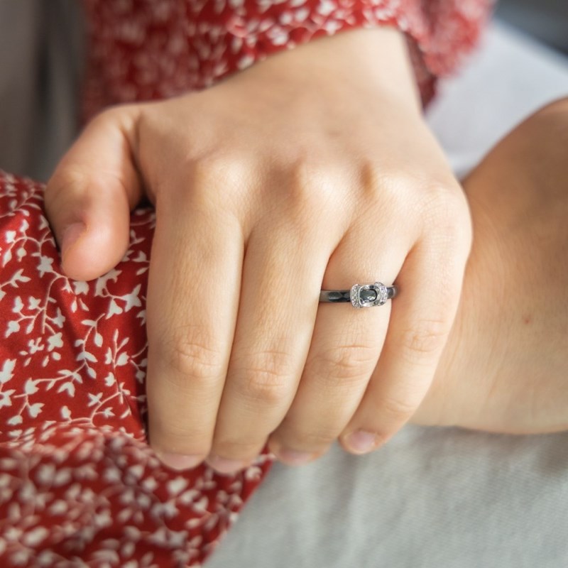 Coffret Bague pour Femme Céramique Ornée Zirconium