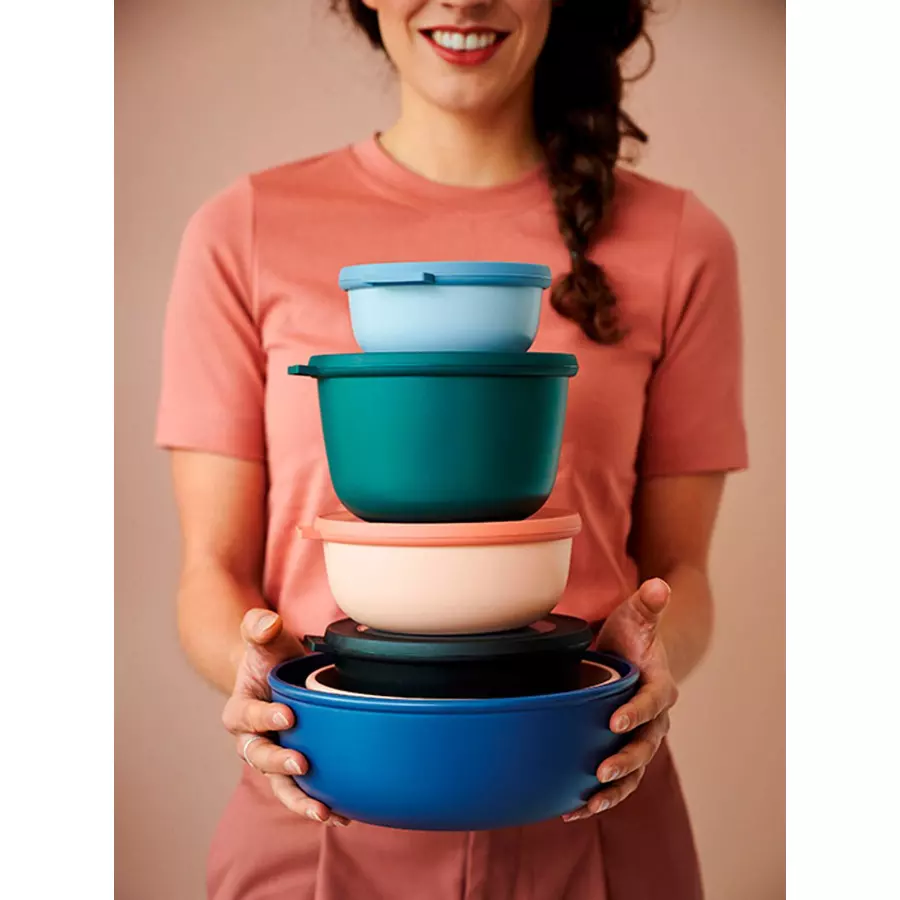 Mepal Multischüsseln + Deckel Cirqula 350 + 750 + 1250 ml 4er Set hellblau