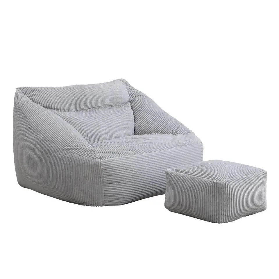 HOME DELUXE zitzak COSY lichtgrijs incl. krukje