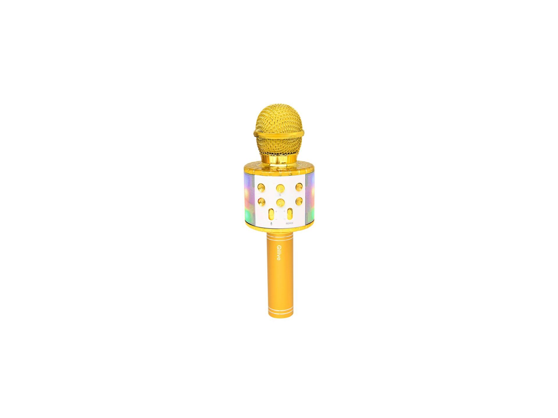 MICROFONE BLUETOOTH KARAOKE QILIVE Q.1191 DOURADO