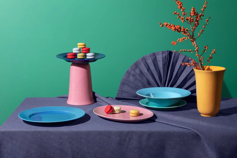 Lyngby Porcelæn  Rhombe Color frokosttallerken, mørk blå - Ø23 cm