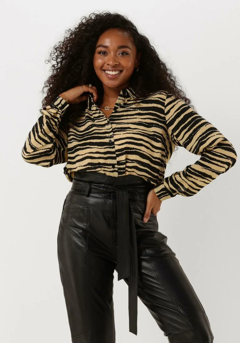MODSTR\u00D6M beige modstr&ouml;m blouse becky print shirt