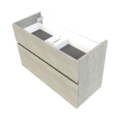 Meuble sous vasque faible profondeur Calao aspect chêne clair 90 cm