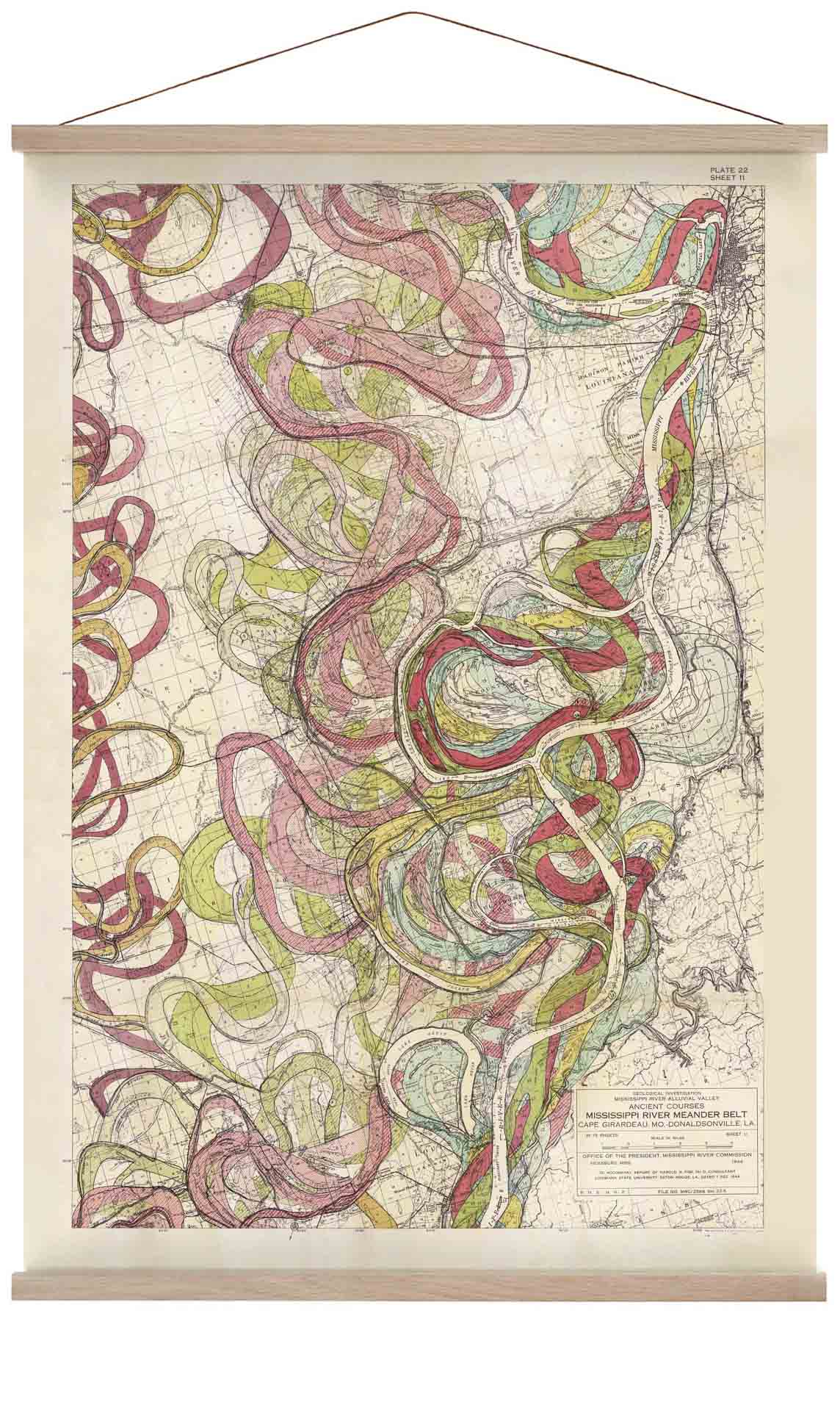 Der mäandernde Mississippi von Harold Fisk; Tafel 22, Blatt 11