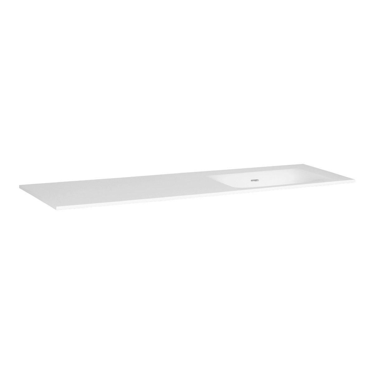Brauer Glacier wastafel fine stone 160cm rechts met kraangat wit glans