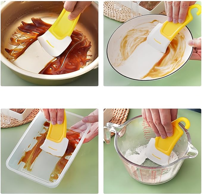 (13cm) Silikon Teig Schaber Anti-Haft Küchen Spachtel zum Kochen / Backen / Reinigen - Gelb