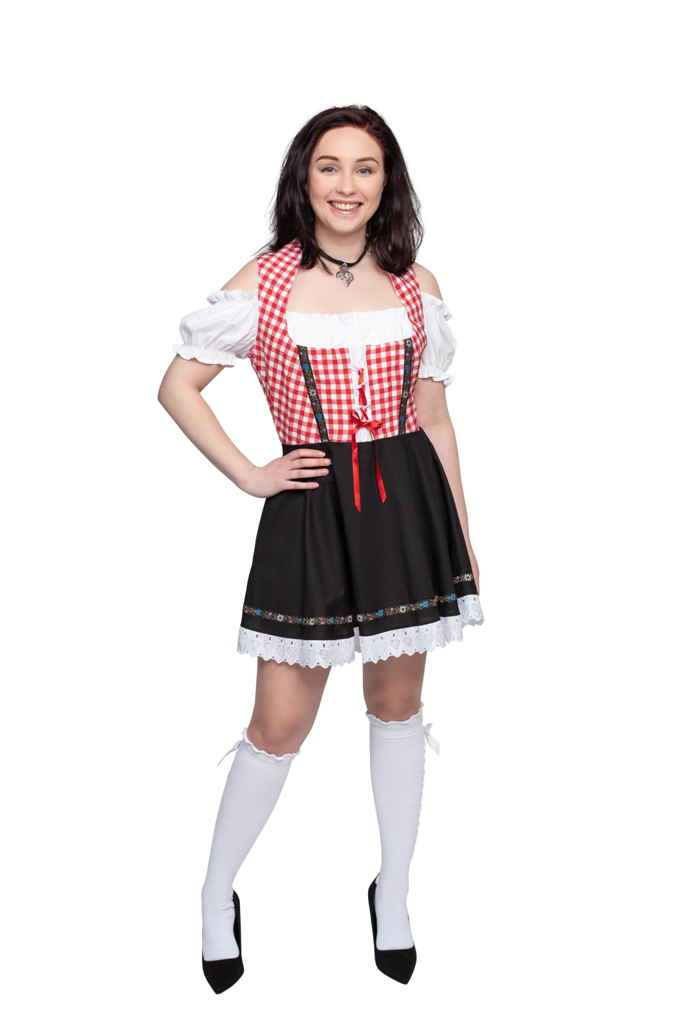 Oktoberfest Dirndl Jurk Oktoberfest Rood Wit Zwart Dames