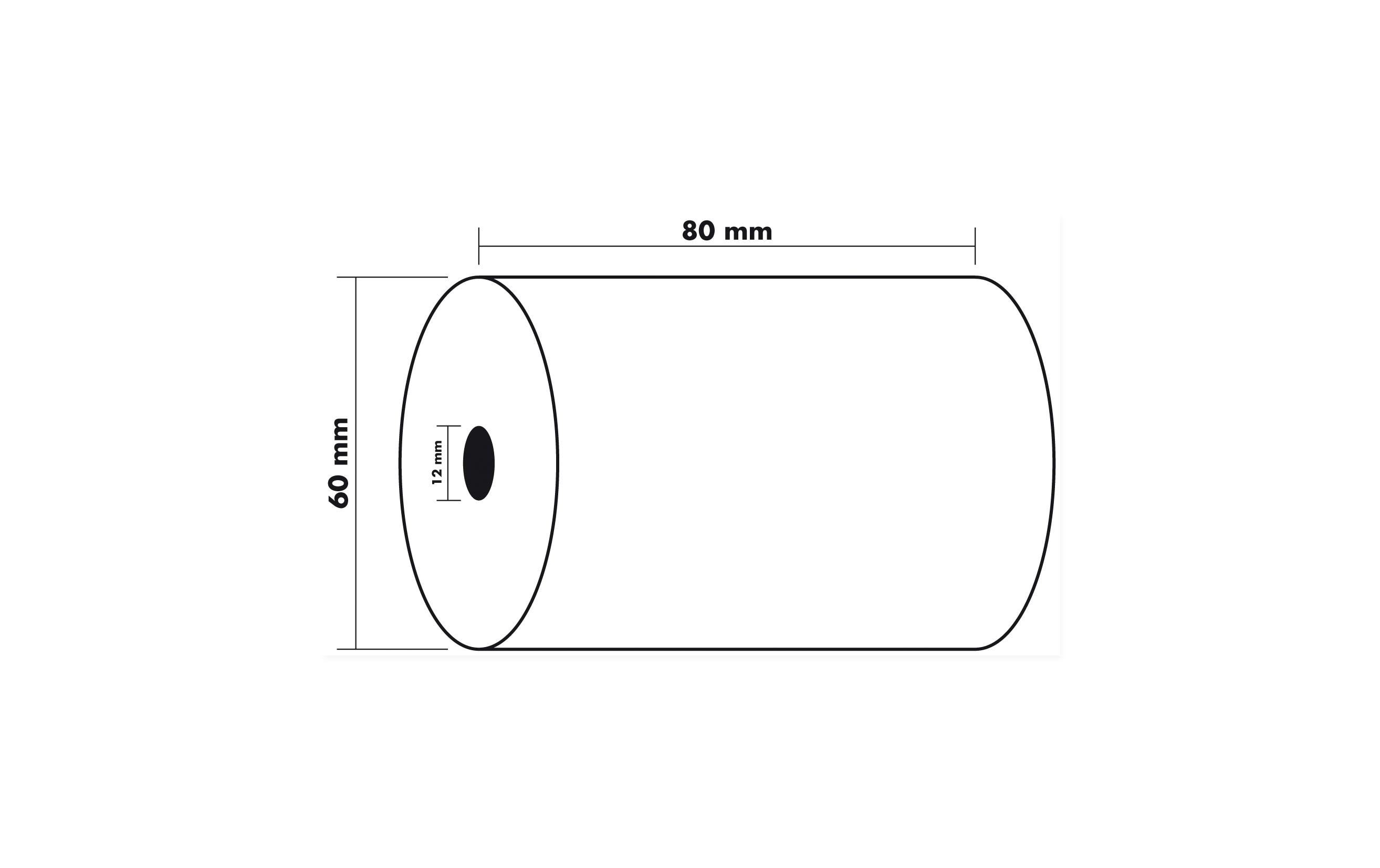 Thermo-Papierrolle 80 x 60 x 12 mm, 44 m, 10 StückAdditionsrollen