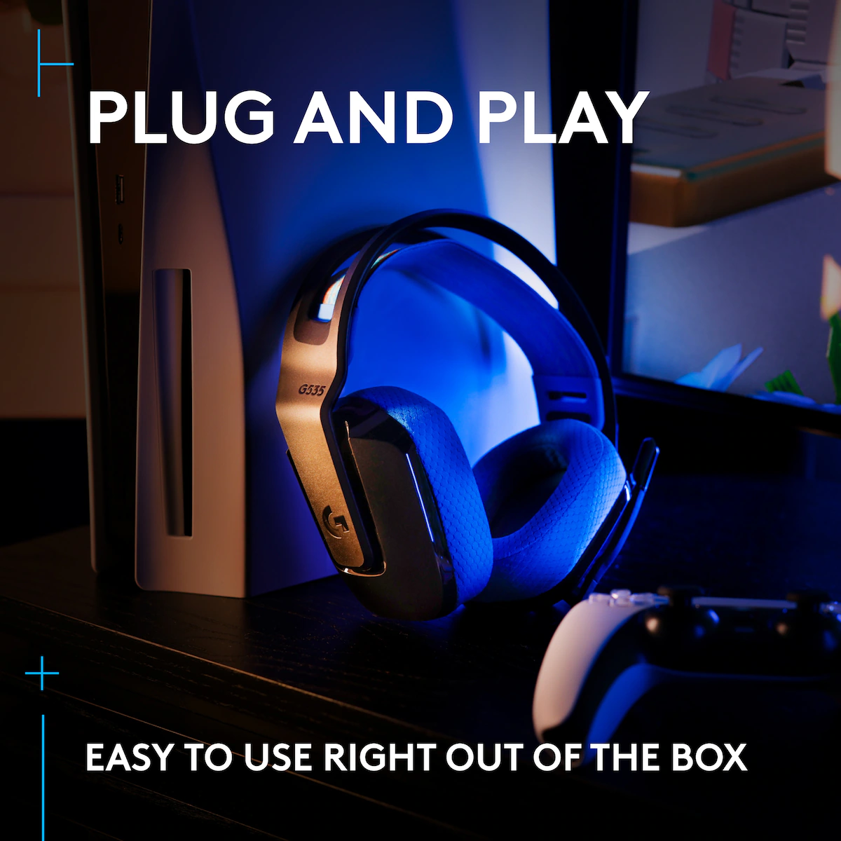 Logitech G G535 Lightspeed gaming headset (sort)