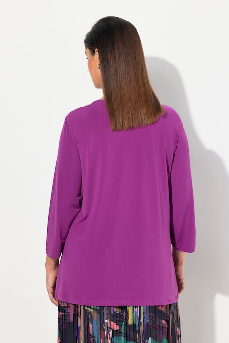 Shirt, drapierter Ausschnitt, Classic, 3/4-Arm