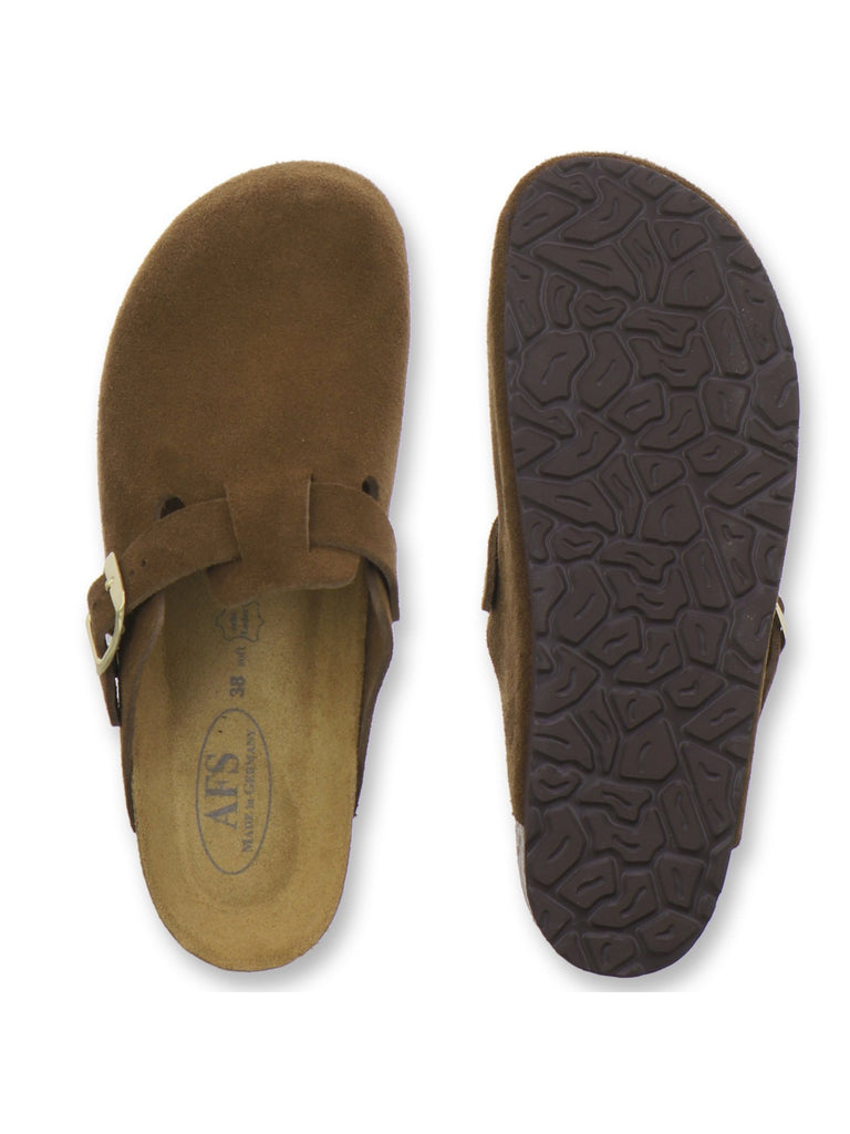 Clogs Damen Leder cafe Velour