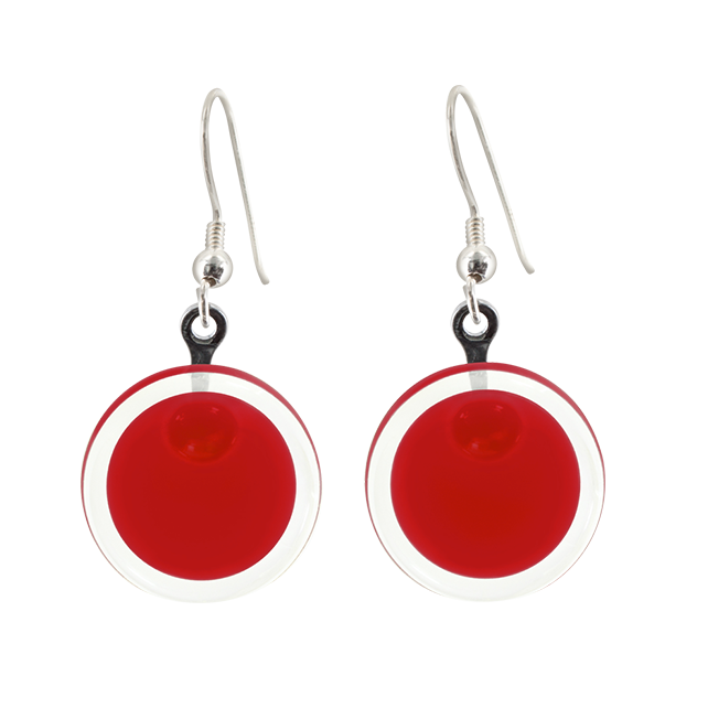 Boucles d'oreilles crochet en verre soufflées - Cachou Milk