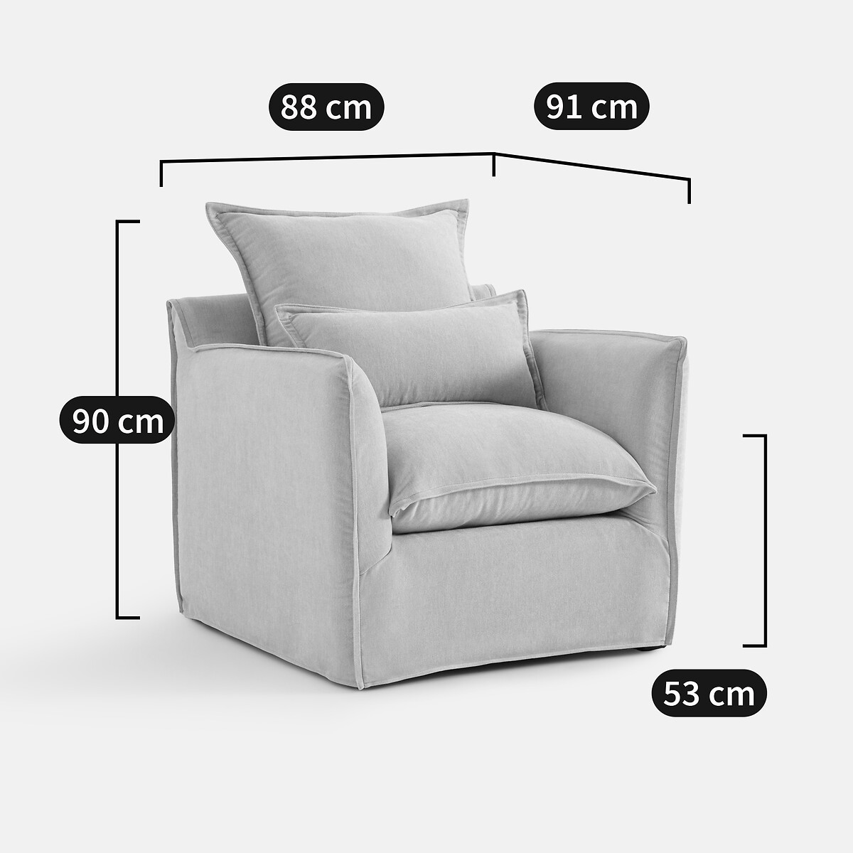 LA REDOUTE INTERIORS<br>Poltrona Odna em mistura de poliéster