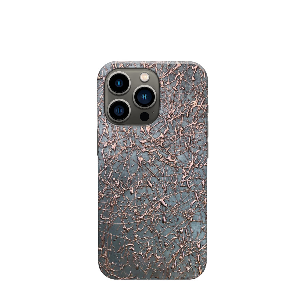 iPhone 13 Pro Kunststoff Hülle Kupfernetz - Bronze