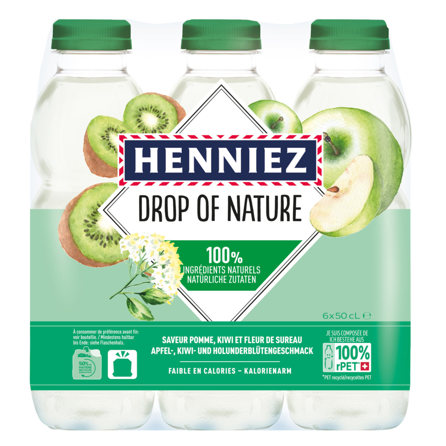 Henniez Drop of Nature Apfel Kiwi Holunder 6x50cl -300cl