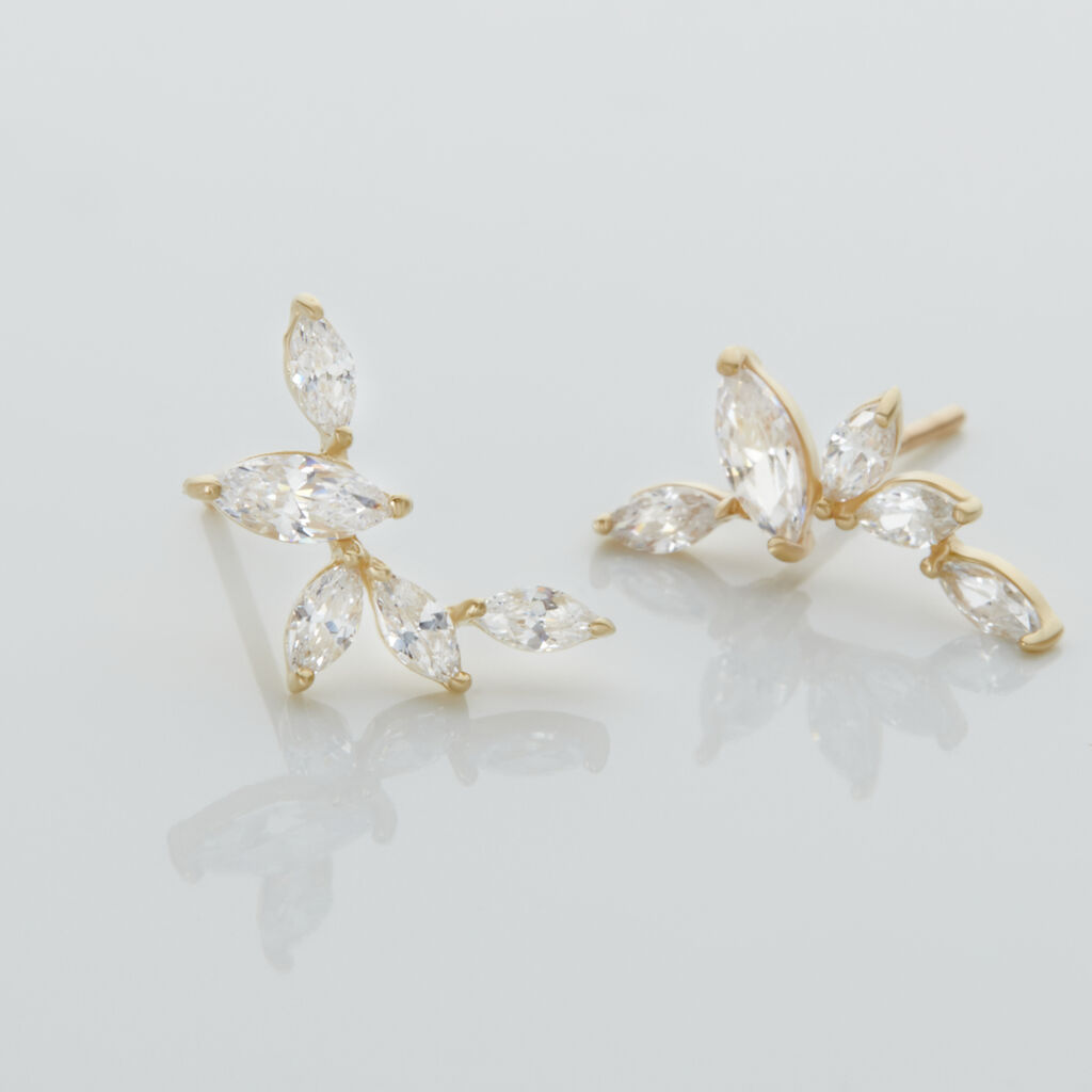 Boucles D'oreilles Barrettes Youssa Barrettes 5 Or Jaune Oxydes