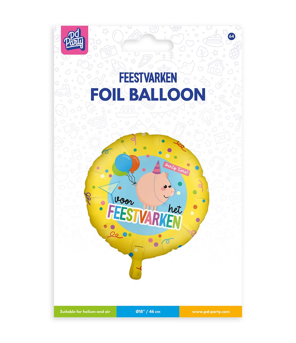 Feestvarken Helium Ballon Leeg 46cm