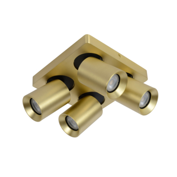 Lucide NIGEL plafondspot LED Dim to warm GU10 2200K/3000K mat goud / Messing