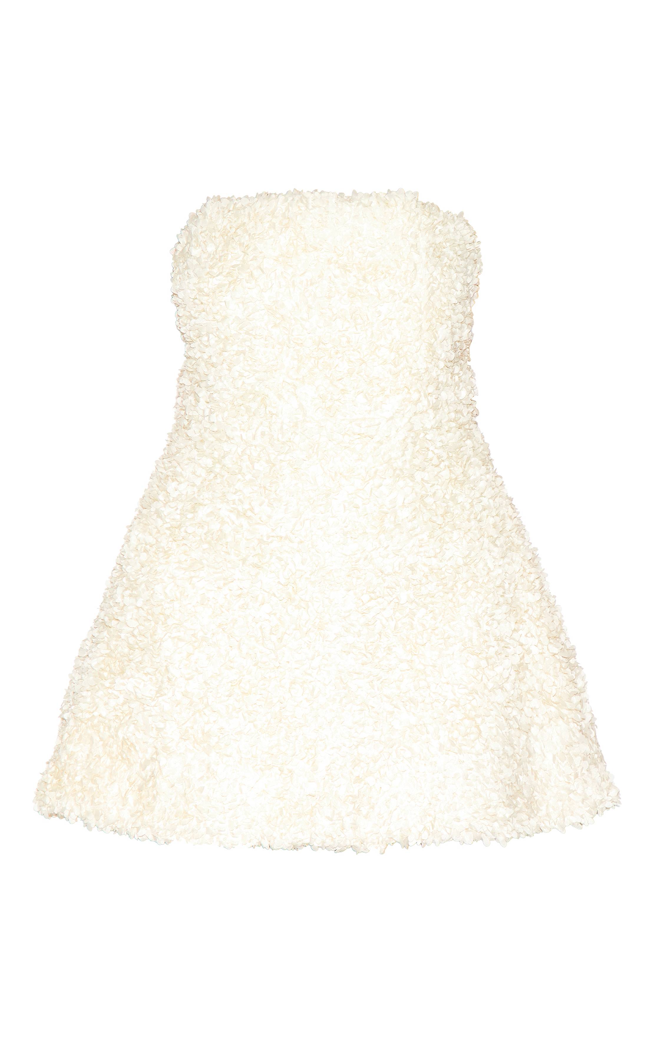 Crème Robe Mini Bandeau Texturée À Motif Floral Grande Taille