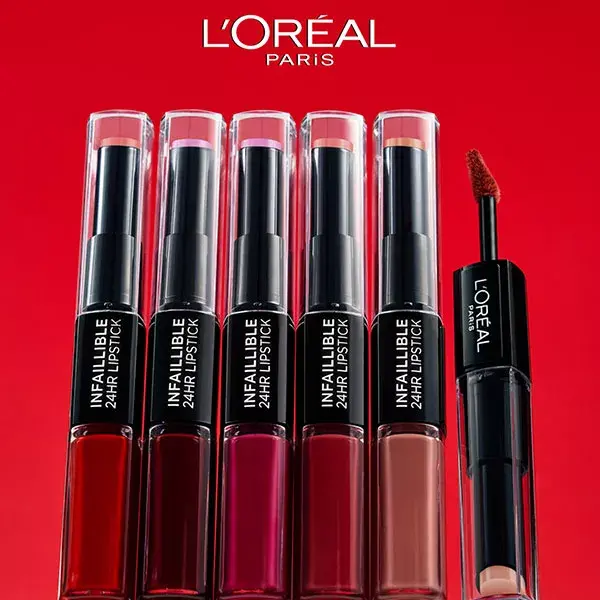 Batom Duo L'Oréal Paris Infallible 24h nº 502 Vermelho de Longa Duração 5,6ml