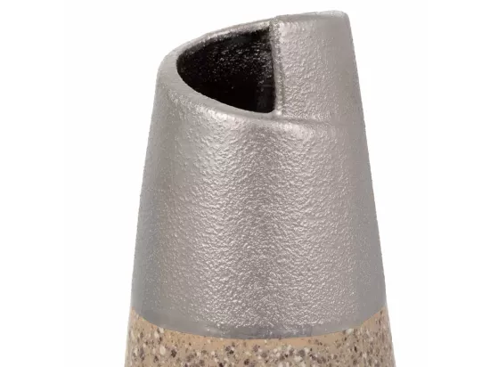Vase en céramique argentée 12,5x12,5x28h