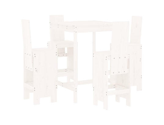 LES TENDANCES - Ensemble table et chaises de jardin-blanc-4 places-459341