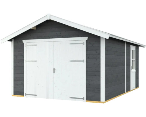SKAN enkele garage, hout, Varberg 1, 410 x 585 cm, leisteen afwerking