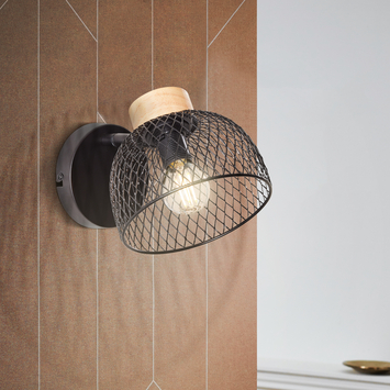 Brilliant wandspot Thuy bamboe/zwart