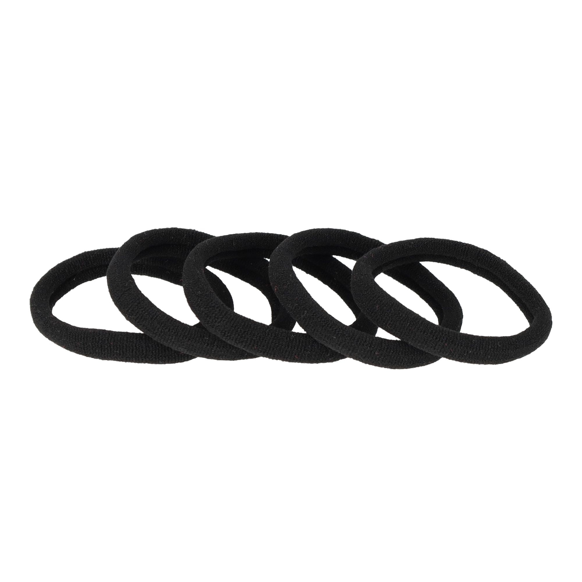 (100er Set) Ø3cm Elastische Haargummis Haarband ohne Metall - Schwarz