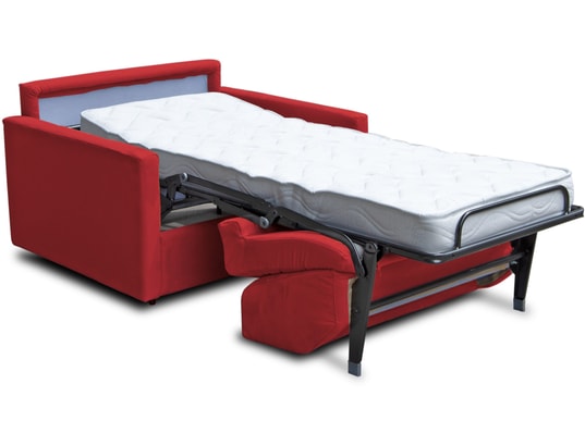 CITY - Fauteuil convertible Aosta microfibre rouge couchage 75x195 cm