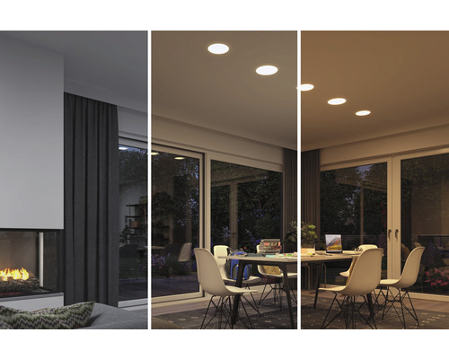 LED Smart Home Inbouwpaneel IP44 15W 1000 lm 3000-6500 K Ø 18,5 cm Inbouwdiameter 60-160 mm Instelbaar Wit Satijn 230V - Compatibel met SMART HOME van hornbach