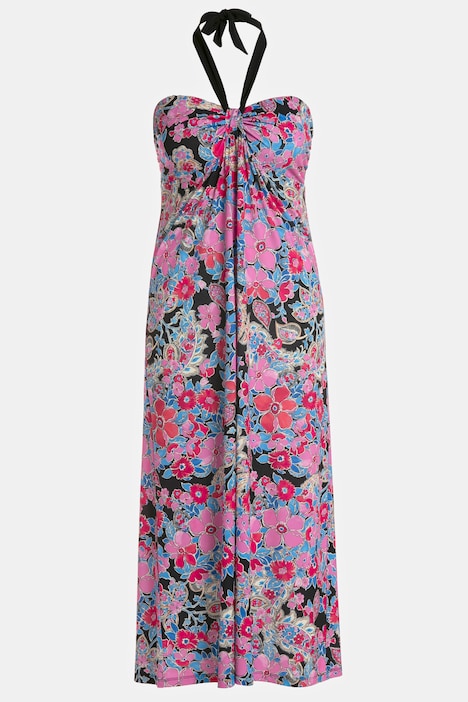 Maxikleid, Neckholder, Allover Print, ärmellos