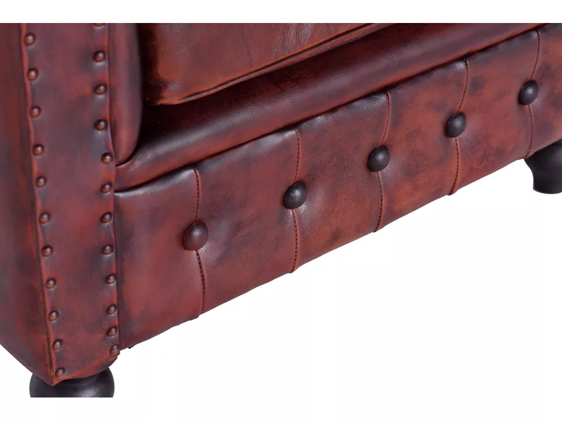 Fauteuil Chester en cuir Marrón.Giner y Colomer.72x86x96